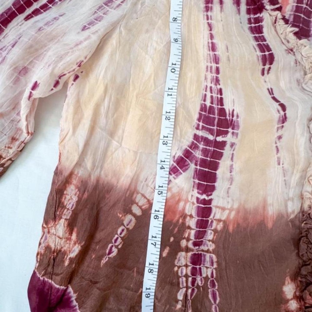 Vintage Old Navy Silk Tie Dye whimsy Blouse Womens Size XL - Picture 5 of 7